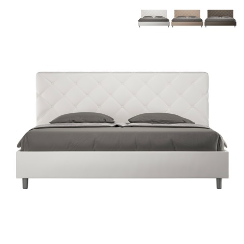 Podwójne łóżko 180x200 cm ze schowkiem nowoczesny styl Priya K Promocja