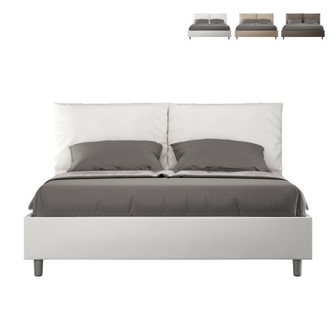 Podwójne łóżko 160x190 cm ze schowkiem i zagłówkiem Antea M Promocja