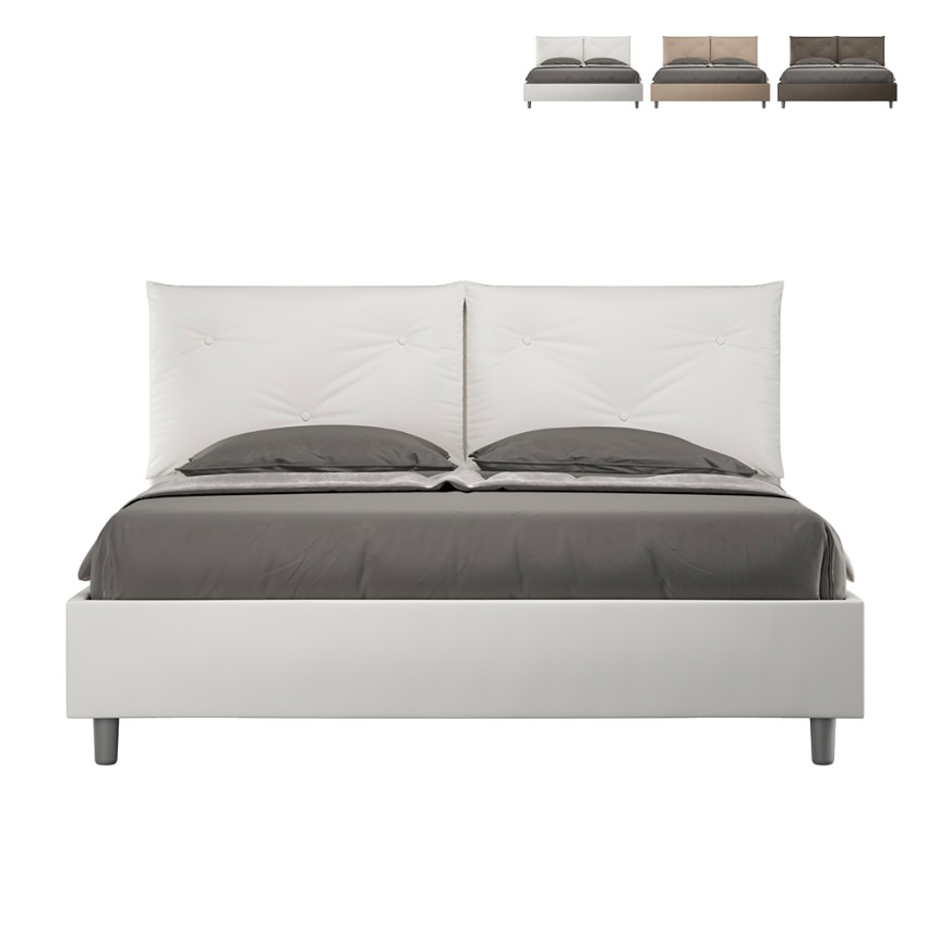 Podwójne łóżko 160x190 cm ze schowkiem i zagłówkiem Appia M Środki