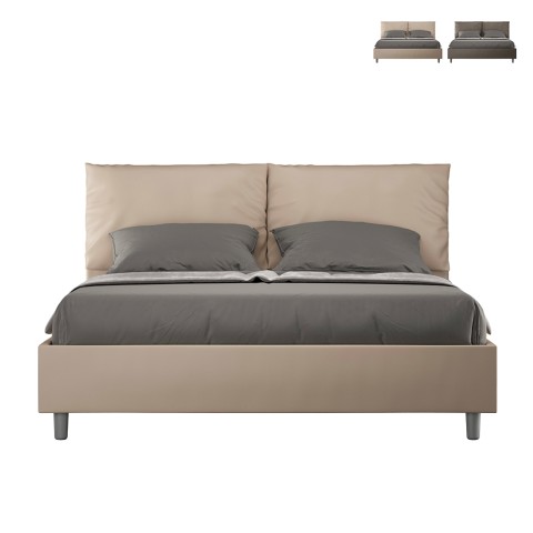 Podwójne łóżko 160x200 cm ze shcowkiem i zagłówkiem Antea M1 Promocja