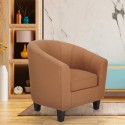 Fotel designerski do salonu lub gabinetu z imitacji skóry Seashell Soft Sprzedaż