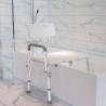 Ławka prysznicowa dla osób starszych i niepełnosprawnych z oparciem Holly Stan Magazynowy