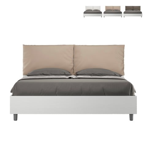 Podwójne łóżko 160x190 cm drewniane ze schowkiem nowoczesne Egos Antea Promocja