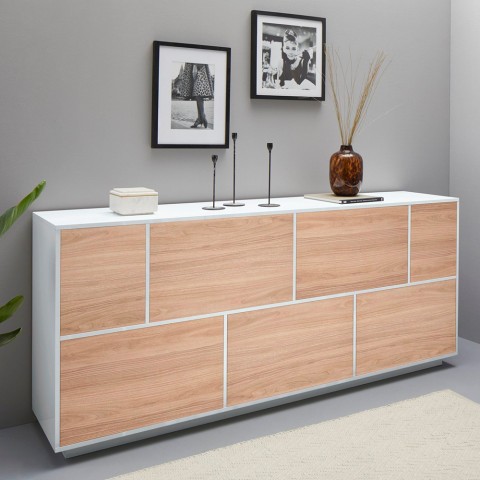 Komoda do salonu 200cm biała drewno nowoczesny design Lopar Wood Promocja