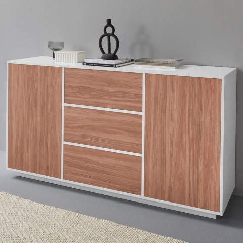 Komoda do salonu 160cm biała drewno nowoczesny design Carat Wood