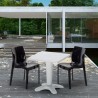 Czarny kwadratowy stolik 70x70 cm z 2 kolorowymi krzesłami Ice Patio Cechy