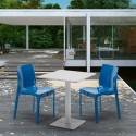 Biały kwadratowy stół 60x60 cm z 2 krzesłami Ice Lemon Cechy
