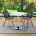 Biały kwadratowy stolik 70x70 cm z 2 kolorowymi krzesłami Nordica Cocktail Wybór