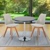 Czarny okrągły stolik 70x70 cm z 2 kolorowymi krzesłami Nordica Cosmopolitan Wybór