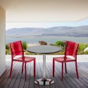 Czarny okrągły stolik 70x70 cm z 2 kolorowymi przezroczystmi krzesłami B-Side Ghost Rabaty