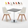 Czarny kwadratowy stolik 70x70 cm z 2 kolorowymi krzesłami Nordica Mojito Oferta