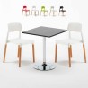 Czarny kwadratowy stolik 70x70 cm z 2 kolorowymi krzesłami Barcellona Mojito Sprzedaż