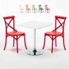 Biały kwadratowy stolik 70x70 cm z 2 kolorowymi krzesłami Vintage Cocktail Sprzedaż