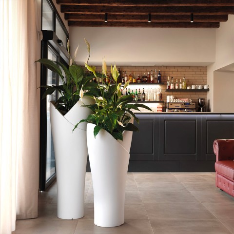 Wysoki wazon, jasna sadzarka LED RGB, nowoczesny design Assia Promocja