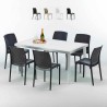 Biały prostokątny stolik, 150x90 cm z 6 kolorowymi krzesłami Bohème Summerlife Sprzedaż