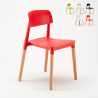 20 szt krzesła barowe z polipropylenu i drewna Barcellona Rabaty