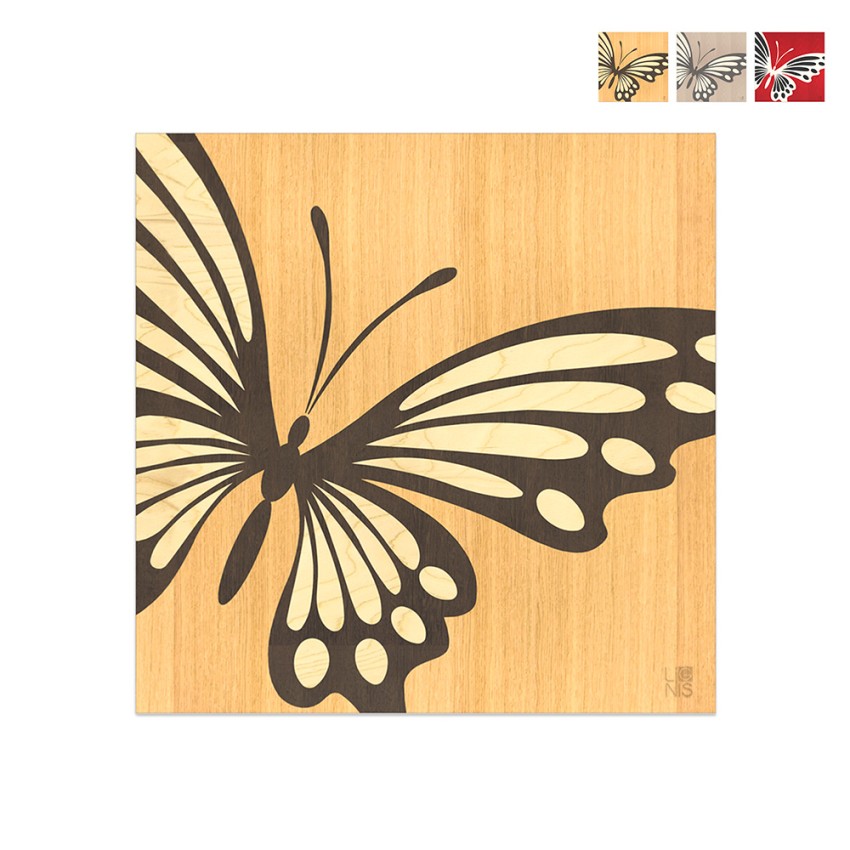 Intarsjowany obraz drewniany 75x75cm nowoczesny design Butterfly Promocja