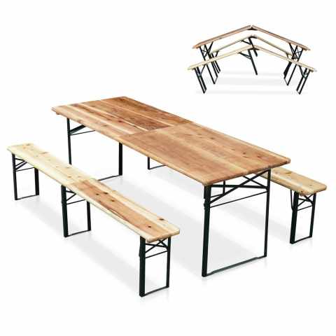 Zestaw 10 browarniczych stołów i ław ogródowych 220x80 Promocja