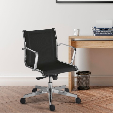 Niskie ergonomiczne krzesło biurowe z oddychającą siatką Stylo LBT