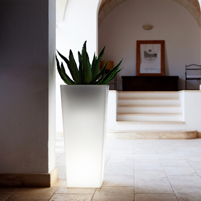 Świecąca donica na rośliny wysoki wazon nowoczesny design Egizio Promocja