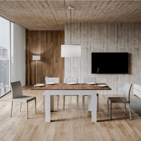 Stół rozkładany 90x120-180cm z drewna orzechowego białego Bibi Mix BN Promocja
