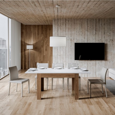 Stół rozkładany 90x120-180cm białe drewno Bibi Mix QB