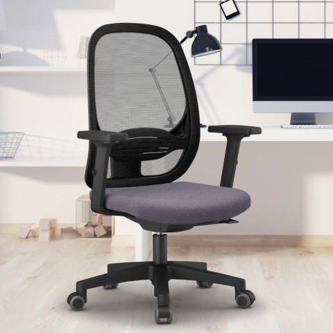 Ergonomiczne krzesło biurowe szara oddychająca siatka Easy G
