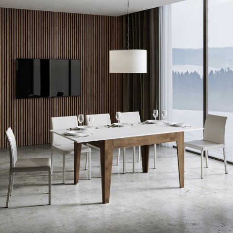 Stół rozkładany 90x120-180cm z drewna orzechowego białego Cico Mix NB