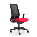 Ergonomiczny fotel biurowy czerwony z oddychającą siatką Blow R Oferta