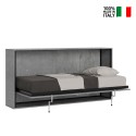 Łóżko pojedyncze szare 85x185cm z poziomymi składanymi listwami Kando CM Sprzedaż