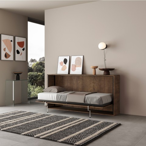 Łóżko pojedyncze składane poziome 85x185cm drewniane Kando NC