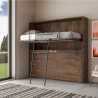 Poziome składane łóżko piętrowe 85x185cm z drewna orzechowego Kando 2NC Cechy