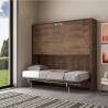 Poziome składane łóżko piętrowe 85x185cm z drewna orzechowego Kando 2NC Środki