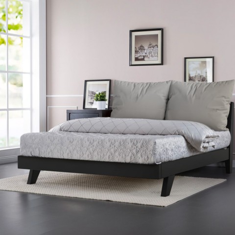 Podwójne łóżko 160x200cm nowoczesny design z poduszkami Rust King Promocja