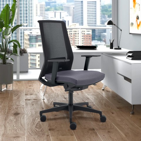 Szare ergonomiczne krzesło biurowe z oddychającą siatką Blow g