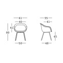 2x krzesła nowoczesny design kuchnia polietylen metalowe nogi Fade C1 