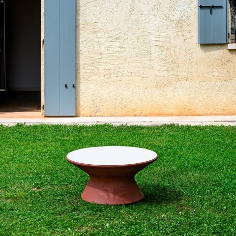 Niski okrągły stolik kawowy nowoczesny design do salonu ogrodowego Fade T1-C Plus Promocja