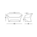 Nowoczesna sofa 2-osobowa do użytku na zewnątrz w projekcie restauracji lub baru Ohla 