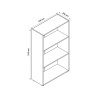 Regał biurowy niski 3 przegródki 2 regulowane półki drewniane Kbook 3SS Model