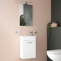 Szafka łazienkowa wisząca 40 cm kompaktowa umywalka lustro drzwiowe LED Mia Oferta