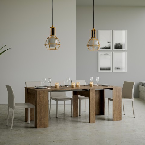 Wysuwany stół projektowy 90x48-308cm drewniany stół jadalny Basic Noix Promocja
