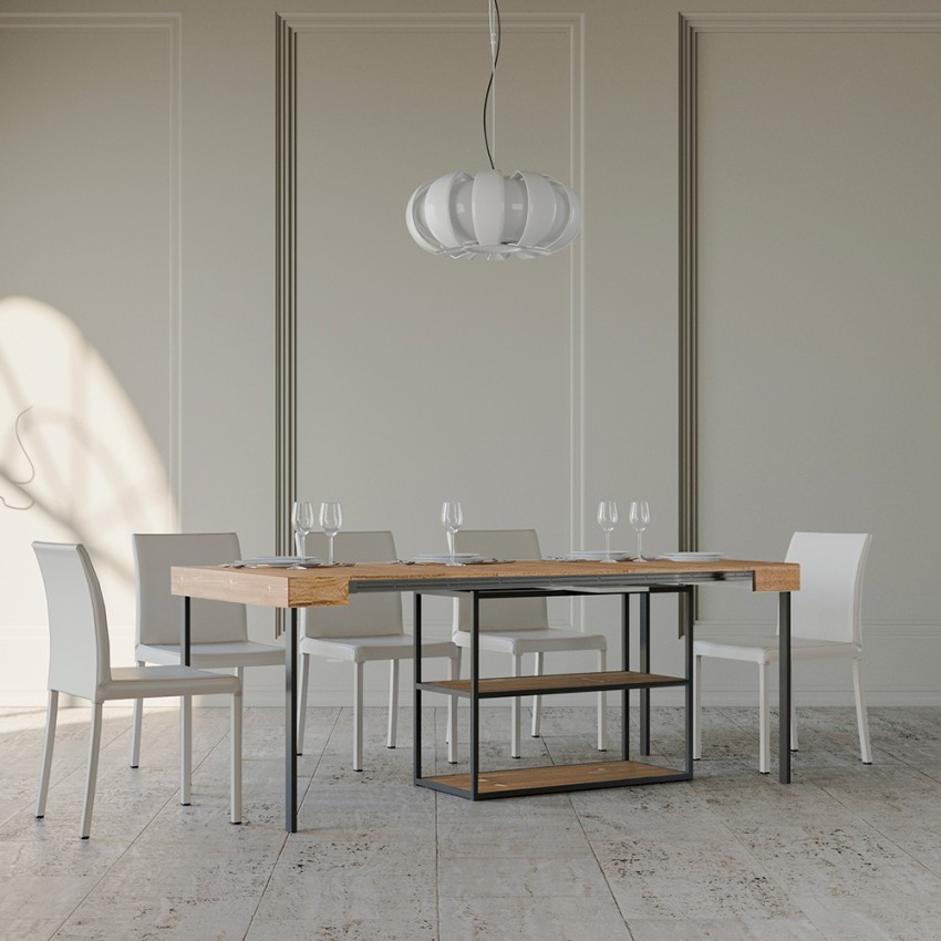 Wysuwany drewniany stół 90x40-300cm Plano Fir Promocja