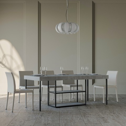 Rozkładany stół 90x40-300cm szary Plano Premium Concrete