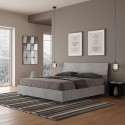 Łóżko podwójne listwy pochylony zagłówek 160x190cm Demas I Concrete Sprzedaż