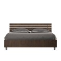 Podwójne łóżko z drewna orzechowego z prostymi listwami zagłówka 160x190cm Ankel D Noix Oferta