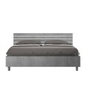 Szare łóżko podwójne 160x190cm proste listwy zagłówka Ankel D Concrete Oferta