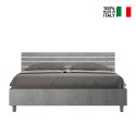 Szare łóżko podwójne 160x190cm proste listwy zagłówka Ankel D Concrete Sprzedaż