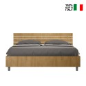Podwójne drewniane łóżko 160x190cm z listewkami ze skosem Ankel I Oak Sprzedaż