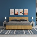 Podwójne drewniane łóżko 160x190cm z listewkami ze skosem Ankel I Oak Rabaty