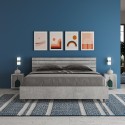Szare łóżko podwójne 160x190 cm z ukośnym zagłówkiem z listew Ankel I Concrete Rabaty